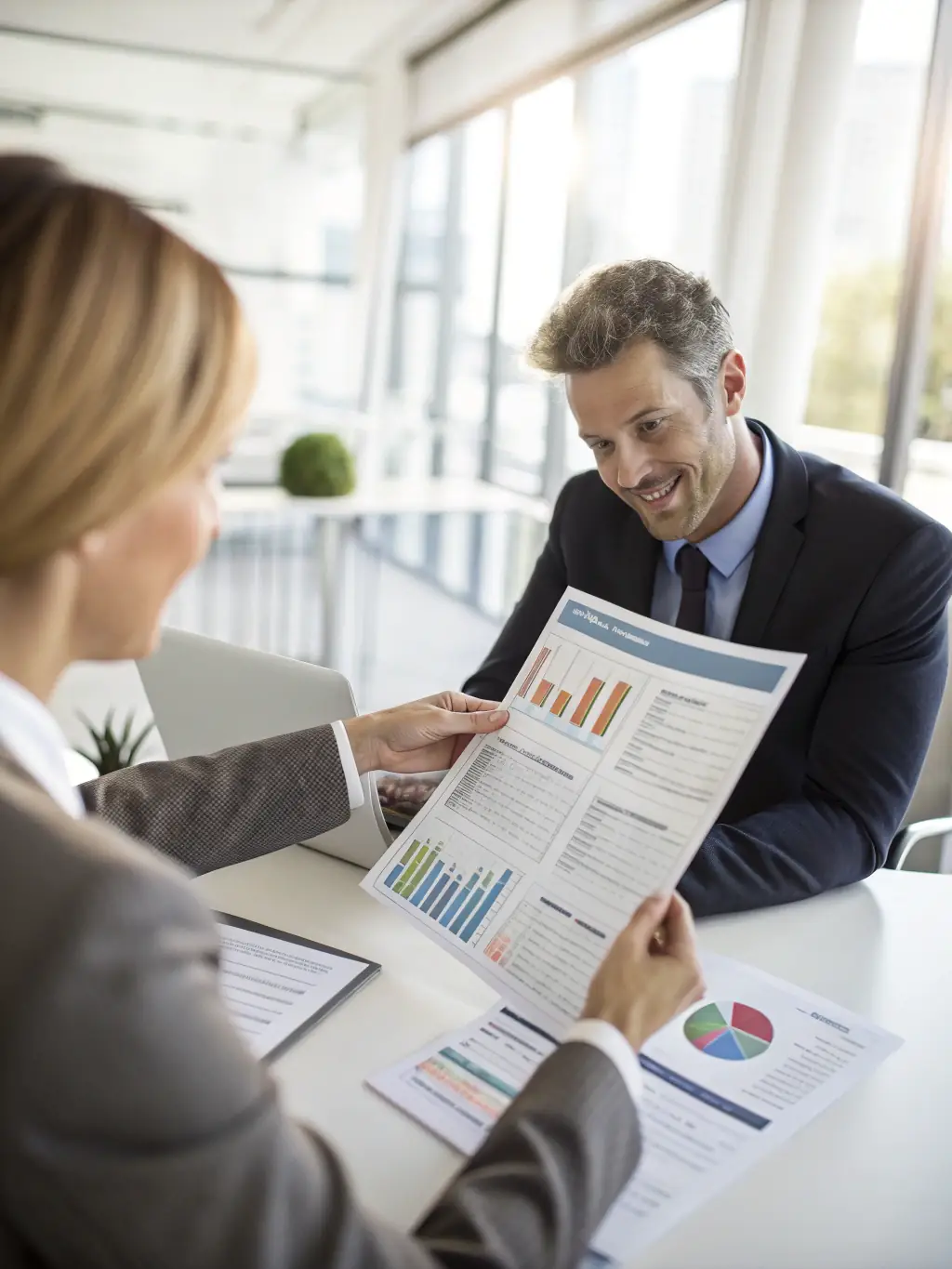 A uniformed peon delivering documents to an executive in a corporate office, highlighting efficiency and professionalism.